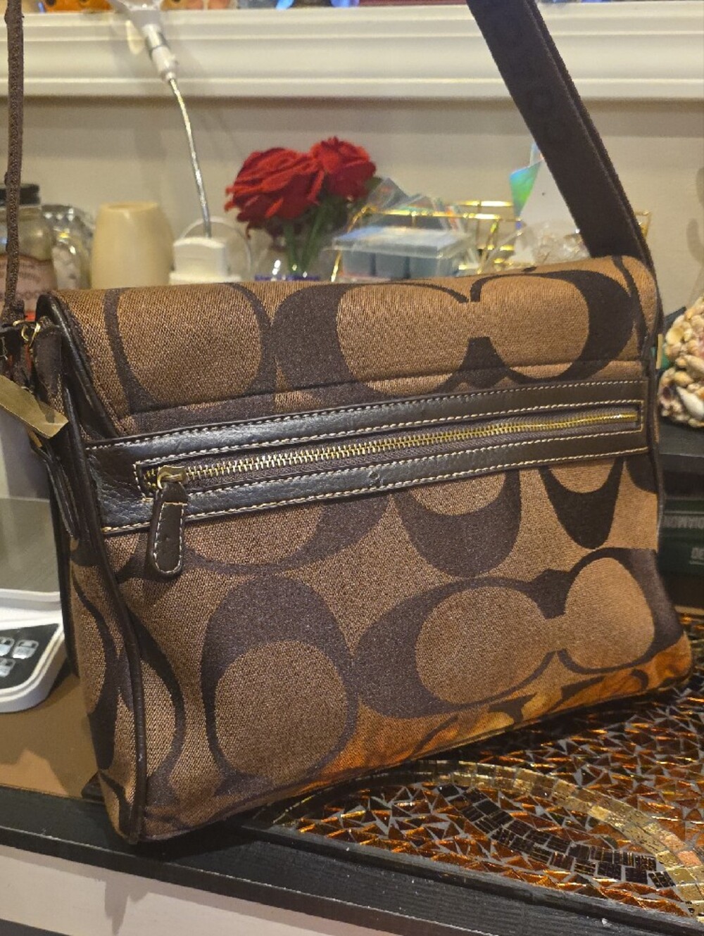 Coach Brown Signature Canvas Crossbody Bag - Picture 2 of 16